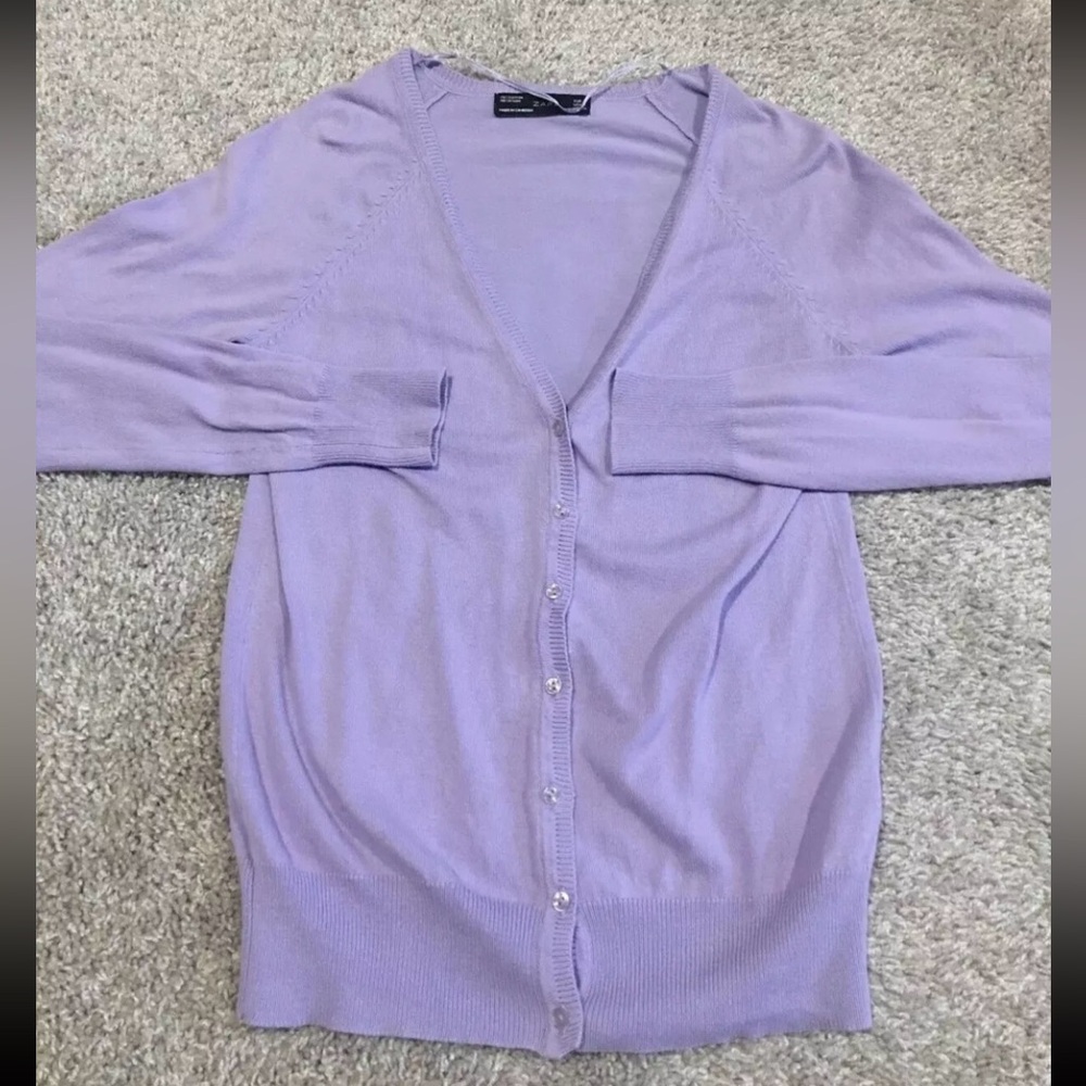 Zara Womens Long Sleeve Purple Lavender Cardigan Small // EU 26